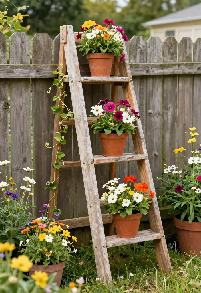 11 Best Outdoor Pallet Planter Ideas for Small Urban Spaces 8. Pallet Ladder Planters 0