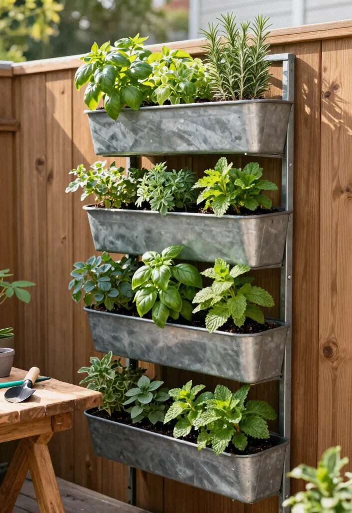 11 Best Outdoor Trough Planter Ideas for Modern Yards 1. Vertical Herb Garden Troughs 0