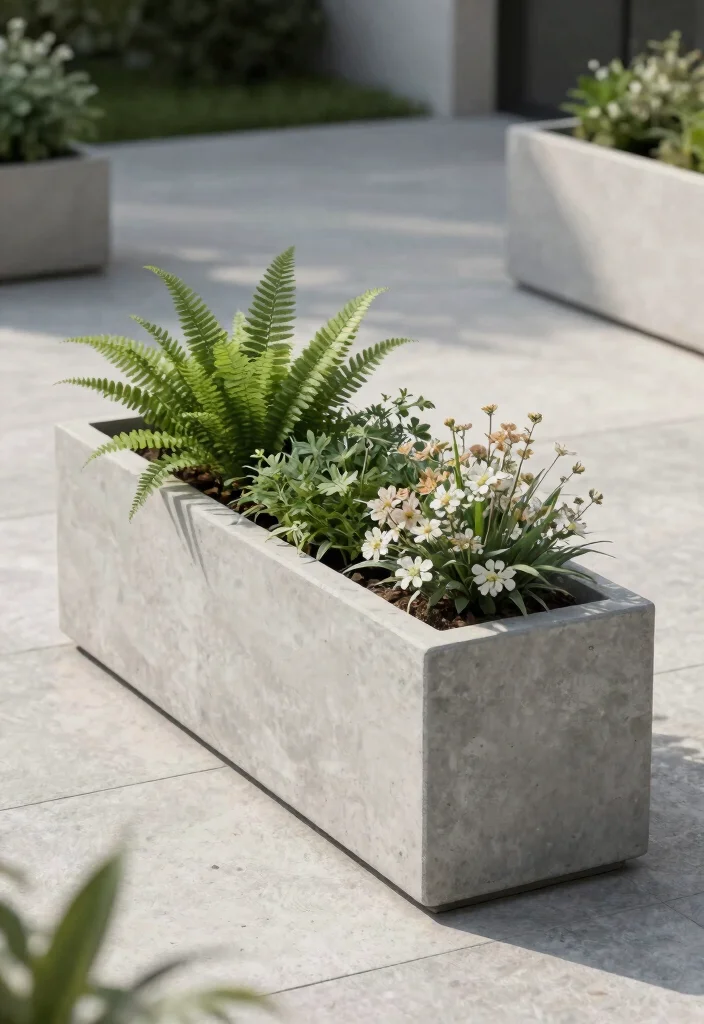11 Best Outdoor Trough Planter Ideas for Modern Yards 3. Minimalist Modern Troughs 0