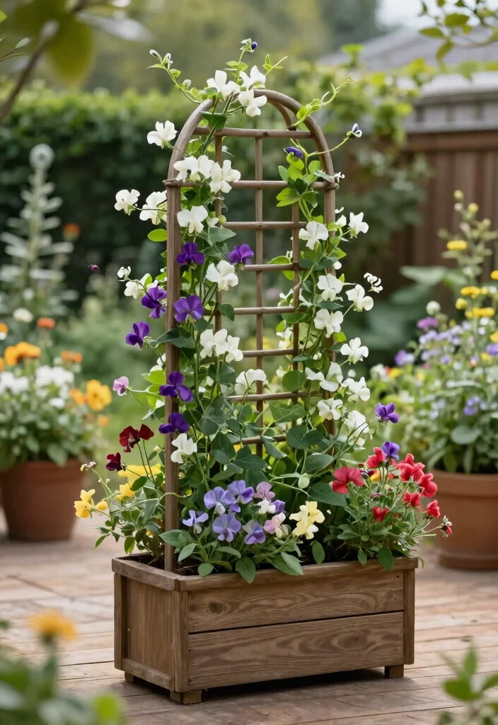 11 Best Outdoor Trough Planter Ideas for Modern Yards 5. Troughs with Trellises 0