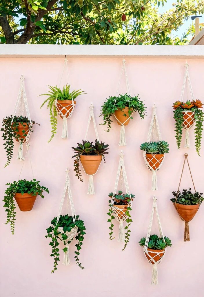 11 Brilliant Outdoor Wall Planter Ideas DIY Style 3. Hanging Planter Wall Art 0