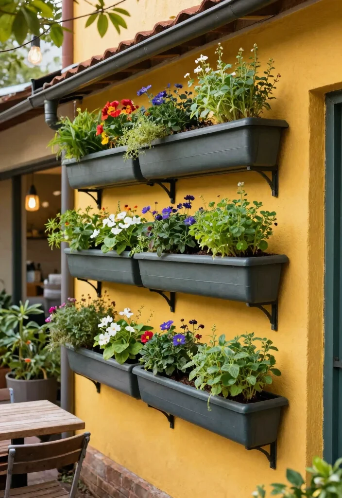 11 Brilliant Outdoor Wall Planter Ideas DIY Style 7. Upcycled Gutter Planters 0