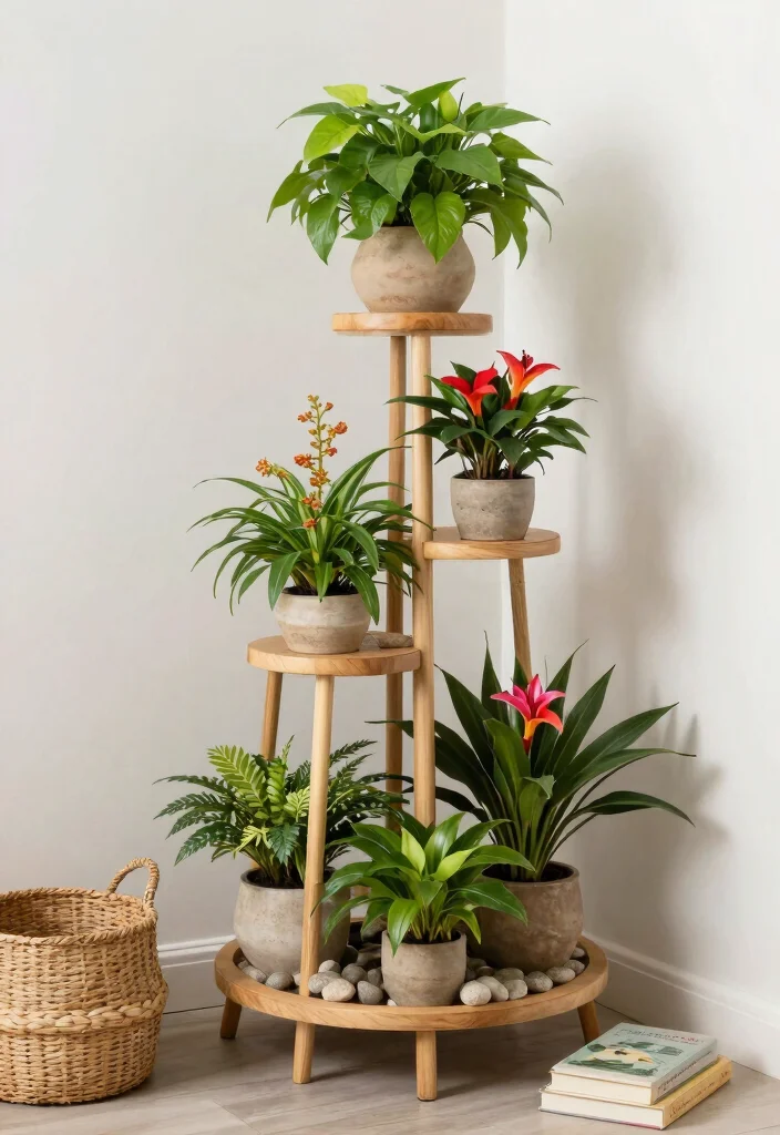11 Chic Boho Plant Stand Ideas for a Relaxed Home Style 3. Multi Tiered Plant Stands 0
