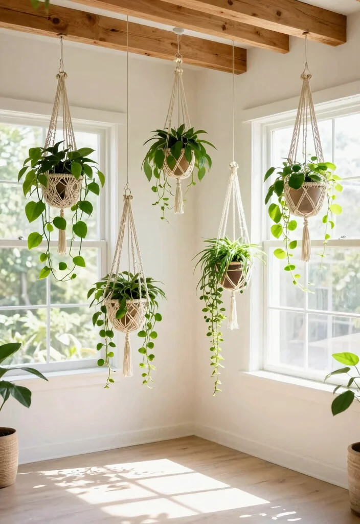 11 Cozy Farmhouse Plant Stand Ideas for Your Home 3. Hanging Plant Stand 0