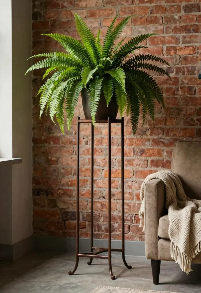 11 Cozy Farmhouse Plant Stand Ideas for Your Home 4. Rustic Metal Plant Stand 0