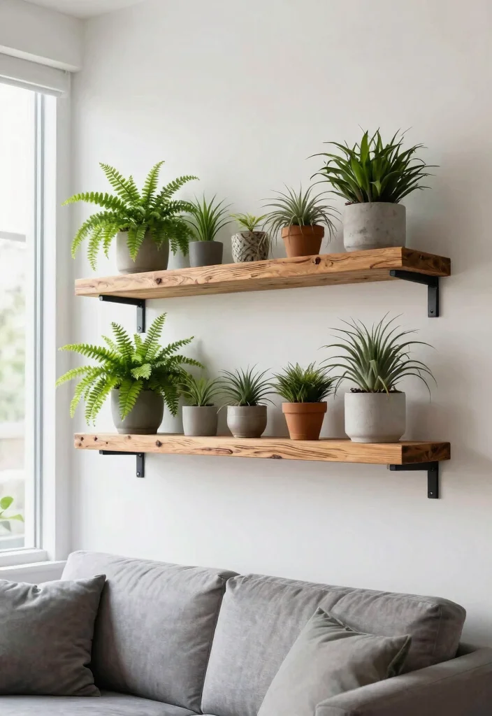 11 Cozy Farmhouse Plant Stand Ideas for Your Home 7. Wall Mounted Plant Shelf 0