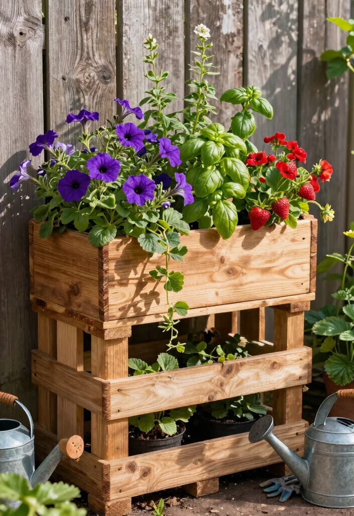 11 Creative Outdoor Planter Ideas for Your Garden 1. Old Wooden Pallets Make Perfect Vertical Planters 0
