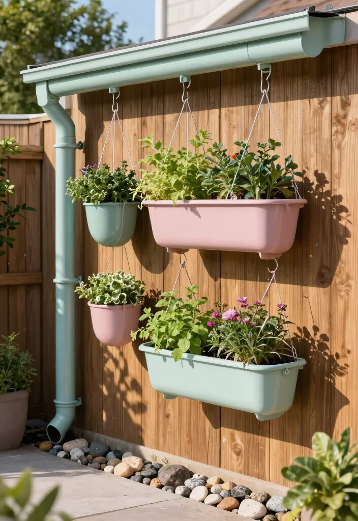 11 Creative Outdoor Planter Ideas for Your Garden 6. Hanging Gutter Planters for a Unique Look 0