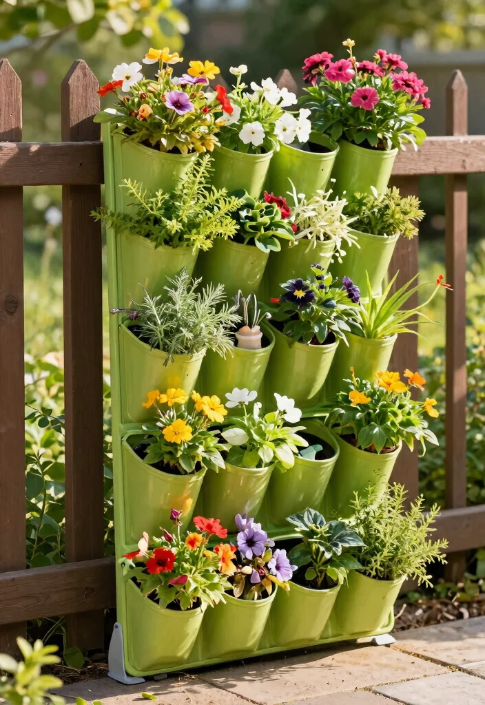11 Creative Outdoor Planter Ideas for Your Garden 9. Vertical Shoe Organizer Planters Space Savers 0