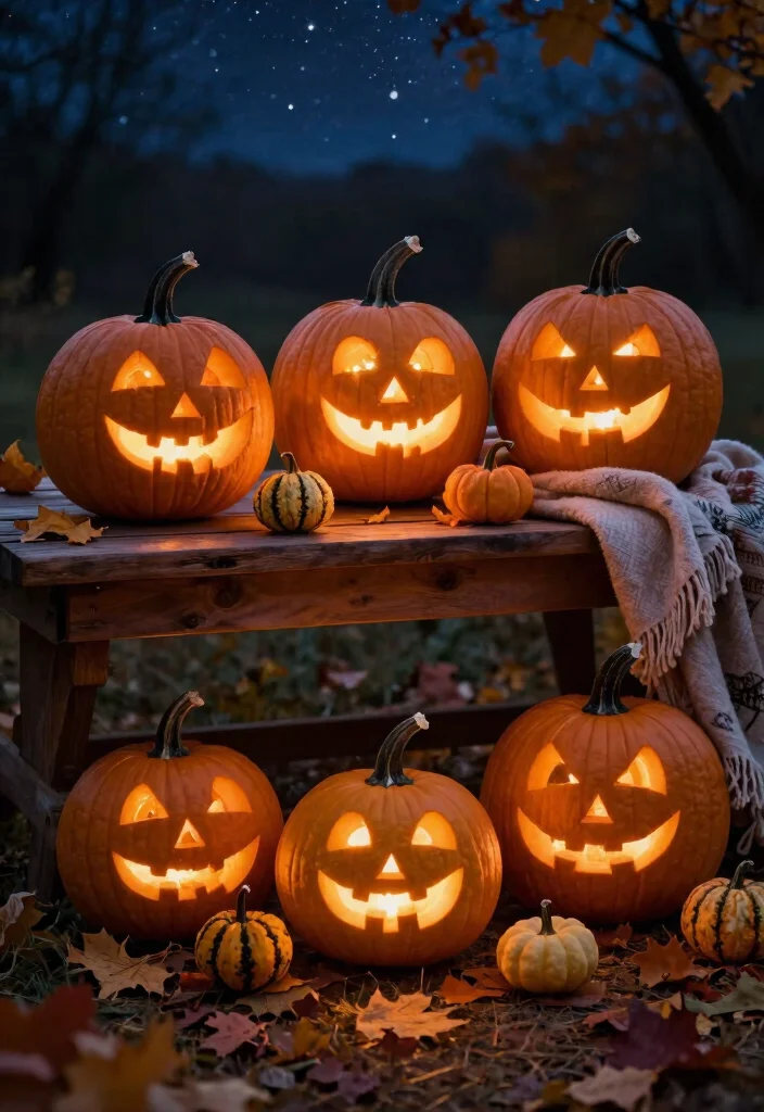 11 Cute Fall Outdoor Planter Ideas with Pumpkins 11. Pumpkin Planter with Fairy Lights 0