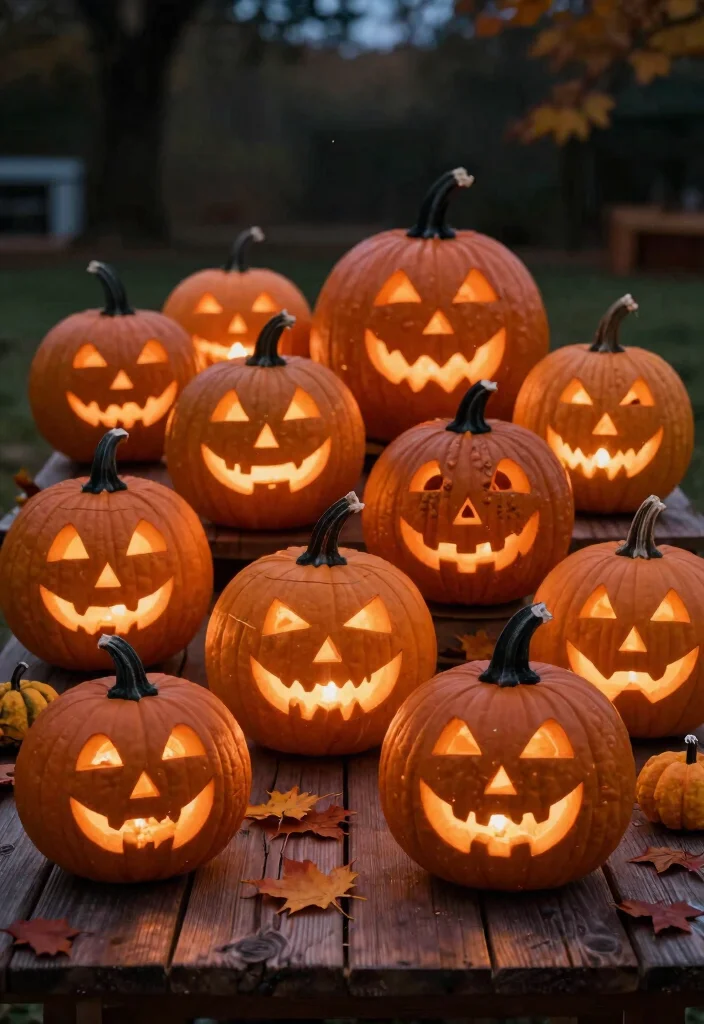 11 Cute Fall Outdoor Planter Ideas with Pumpkins 6. Pumpkin Lanterns 0