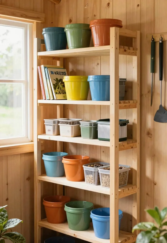 11 Genius Garden Shed Organization Ideas to End the Clutter 1. Vertical Garden Shelves 0