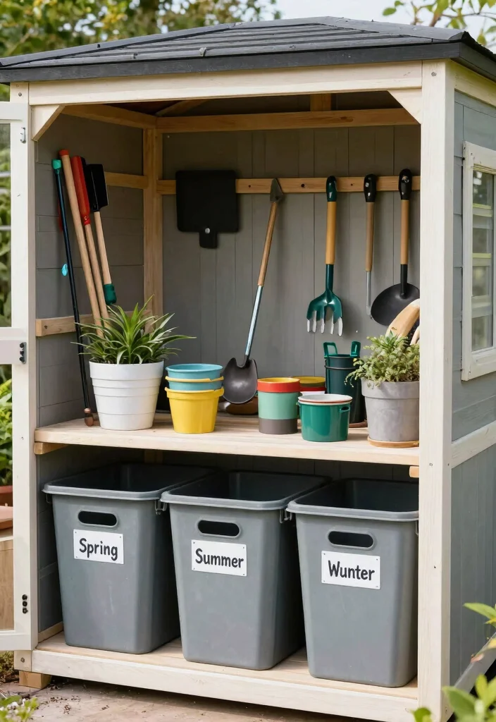 11 Genius Garden Shed Organization Ideas to End the Clutter 10. Seasonal Storage Solutions 0