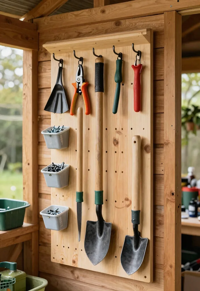 11 Genius Garden Shed Organization Ideas to End the Clutter 2. Pegboard Tool Organizer 0