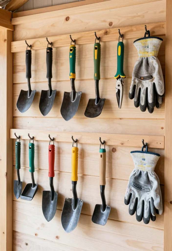 11 Genius Garden Shed Organization Ideas to End the Clutter 7. Hooks and Racks for Hand Tools 0