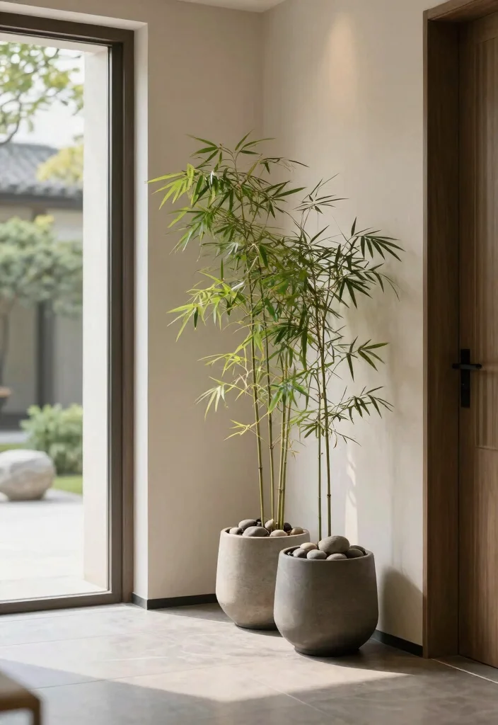 11 Grand Outdoor Entryway Planter Ideas Impress Guests 11. Minimalist Zen Planters 0