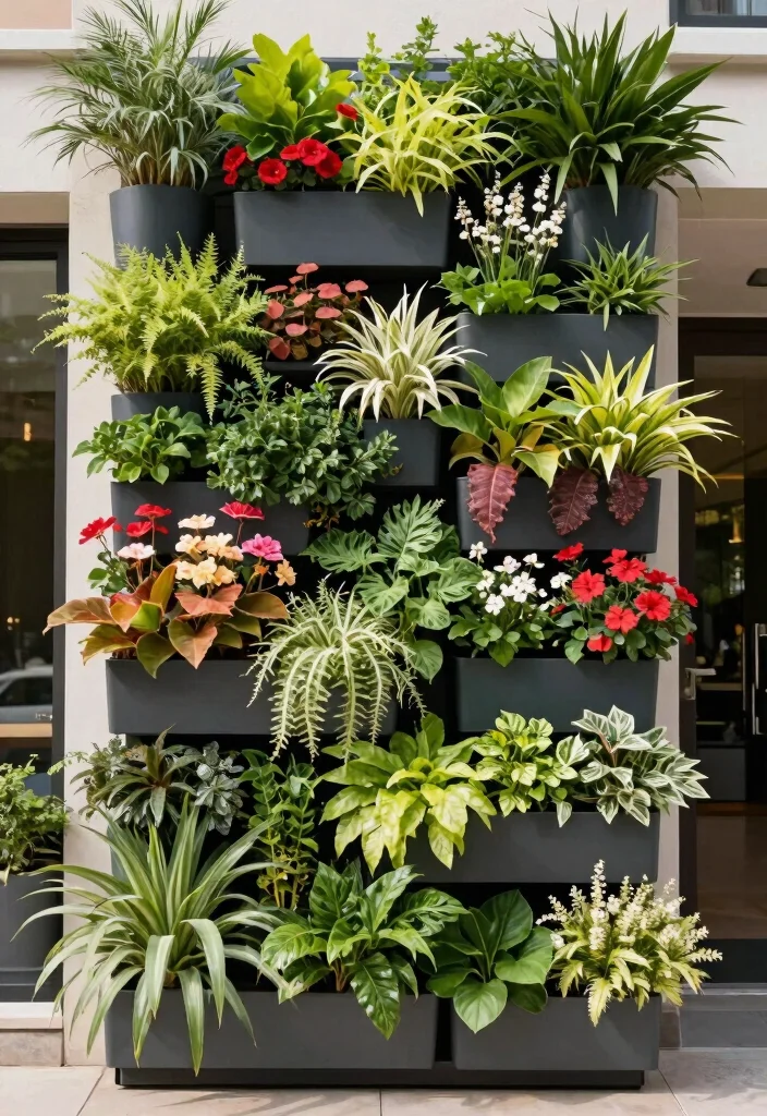 11 Grand Outdoor Entryway Planter Ideas Impress Guests 5. Vertical Garden Wall 0