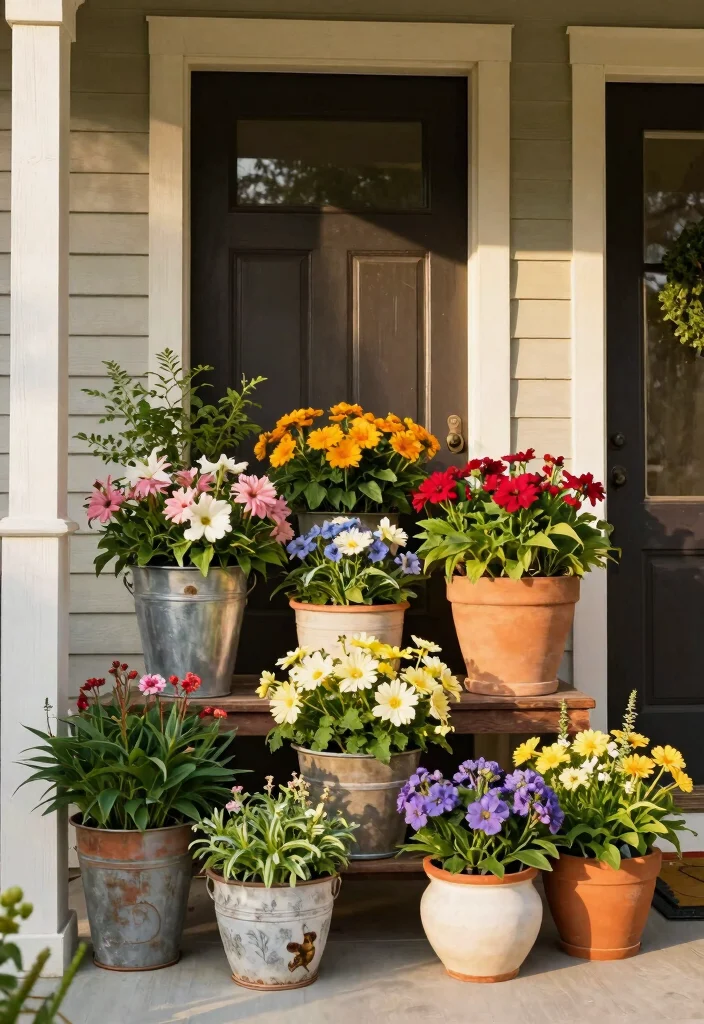 11 Grand Outdoor Entryway Planter Ideas Impress Guests 6. Container Gardening with Style 0