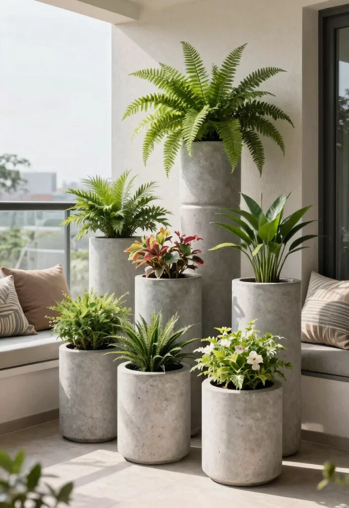 11 Industrial Concrete Planter Concepts Outdoor Minimalist 10. Concrete Plant Stand 0