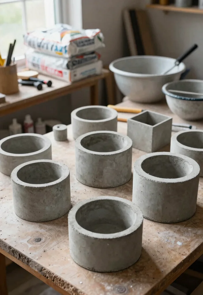 11 Industrial Concrete Planter Concepts Outdoor Minimalist 11. DIY Concrete Planters 0