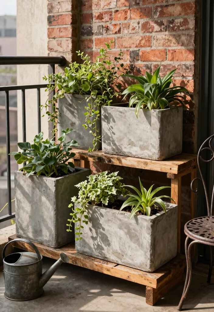 11 Industrial Concrete Planter Concepts Outdoor Minimalist 2. Rustic Industrial Planters 0