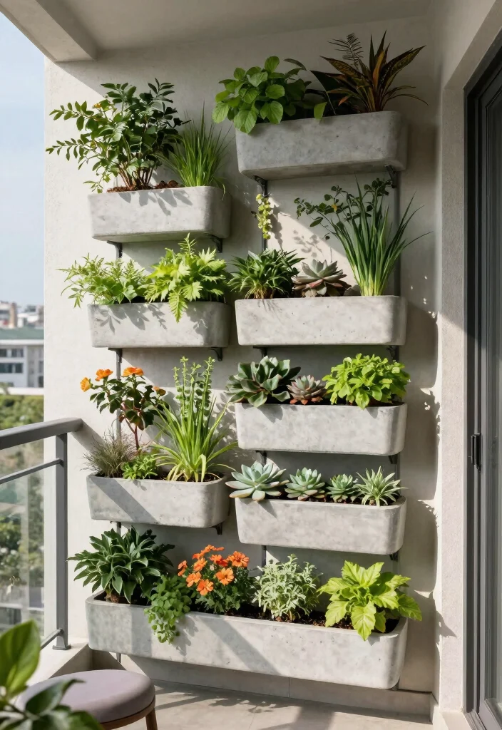 11 Industrial Concrete Planter Concepts Outdoor Minimalist 3. Vertical Concrete Gardens 0