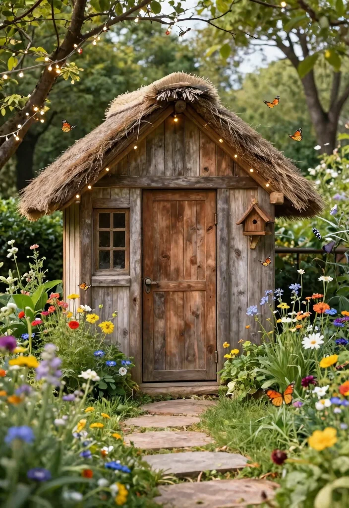 11 Magical Fairy Garden Shed Ideas So Whimsical 1. Storybook Cottage Shed 0