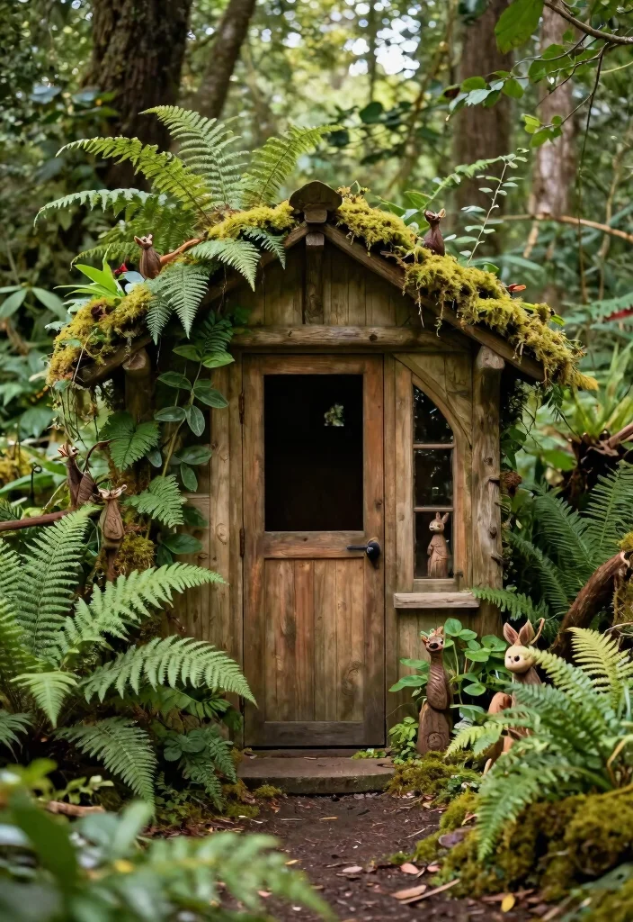 11 Magical Fairy Garden Shed Ideas So Whimsical 7. Enchanted Woodland Shed 0