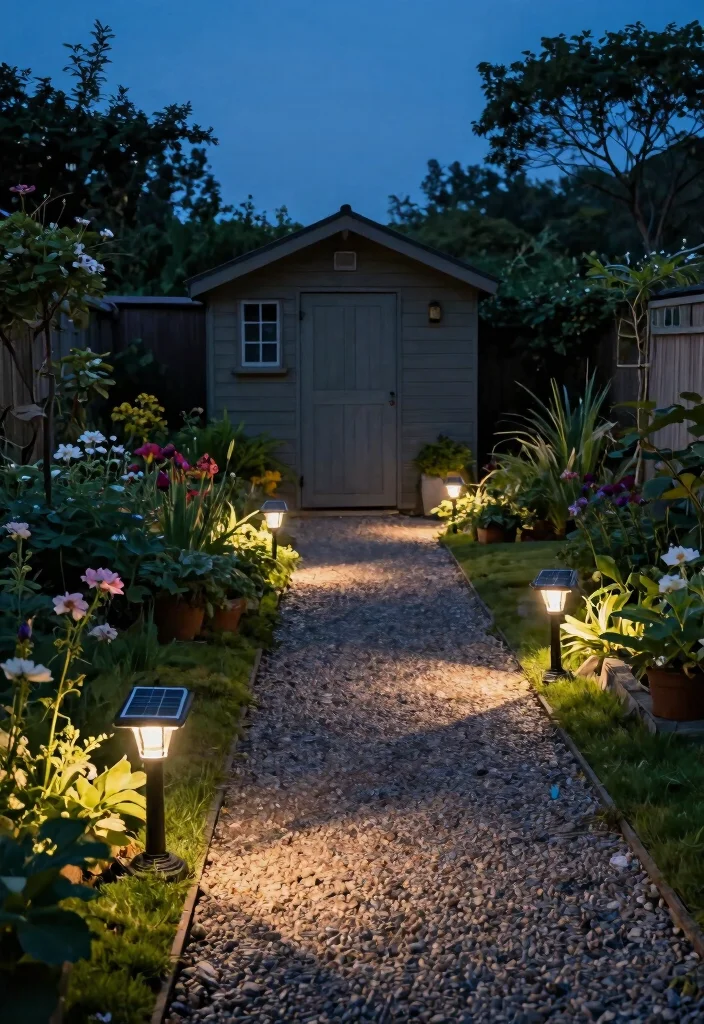 11 Magical Garden Shed Lighting Ideas for Evening Ambiance 4. Eco Friendly Solar Path Lights 0