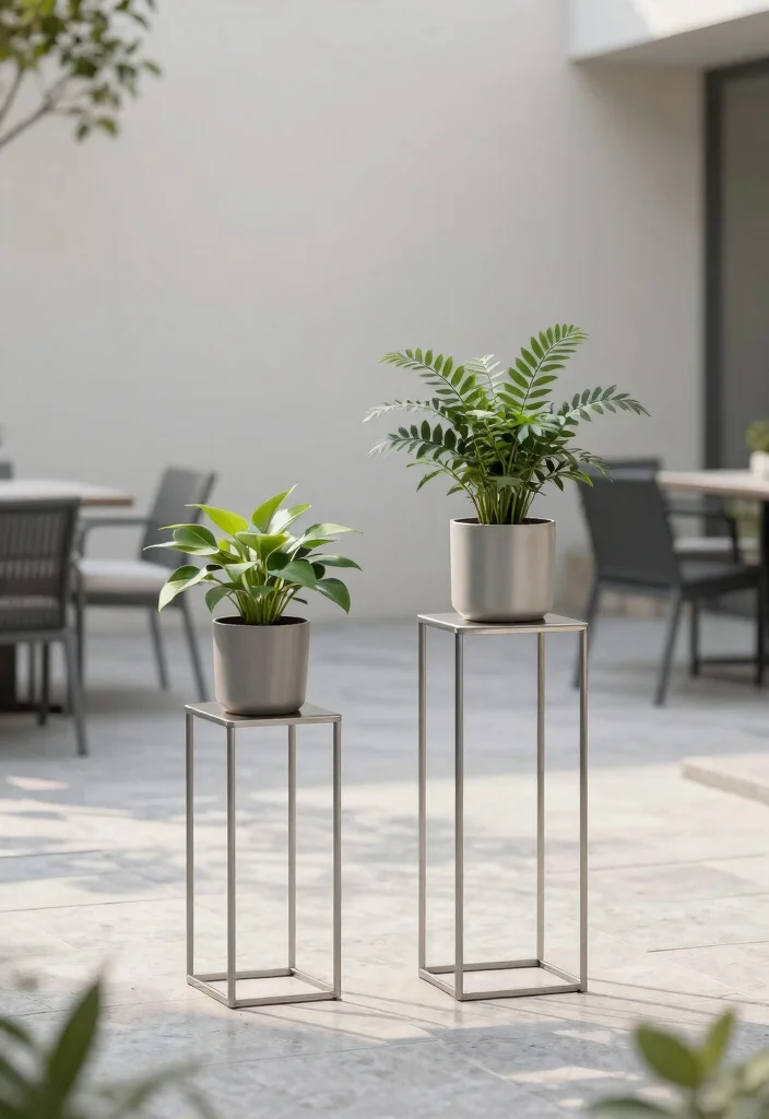 11 Modern Metal Plant Stand Ideas for Your Outdoor Space 4. Modern Minimalism 0
