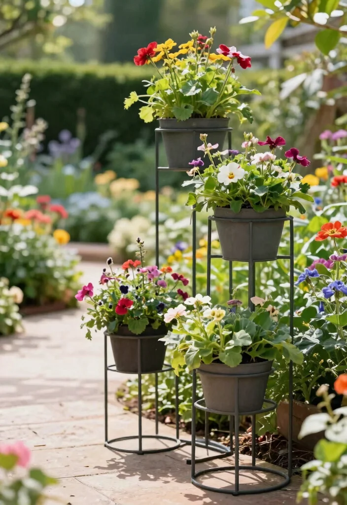 11 Modern Metal Plant Stand Ideas for Your Outdoor Space 9. Elevated Planters 0