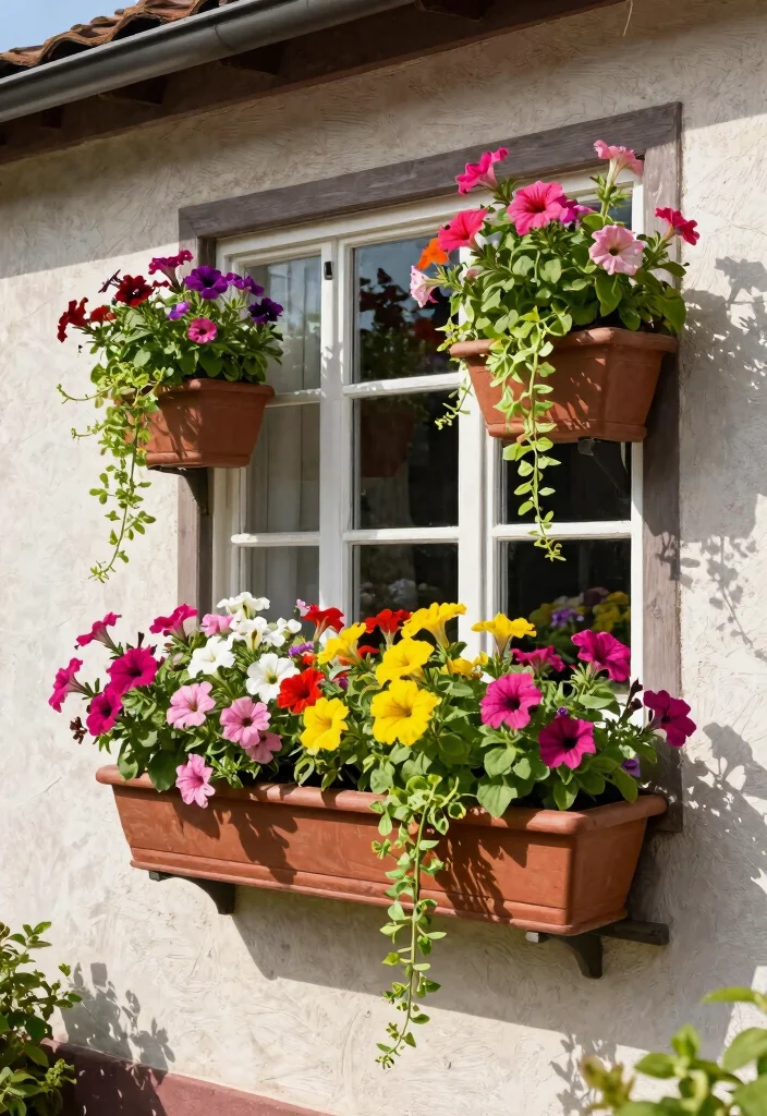 11 Refreshing Spring Outdoor Planter Ideas for New Blooms 5. Colorful Window Boxes 0