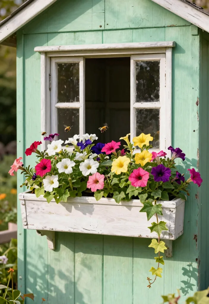 11 Romantic Shabby Chic Garden Shed Ideas for Your Yard 4. Charming Window Boxes 0