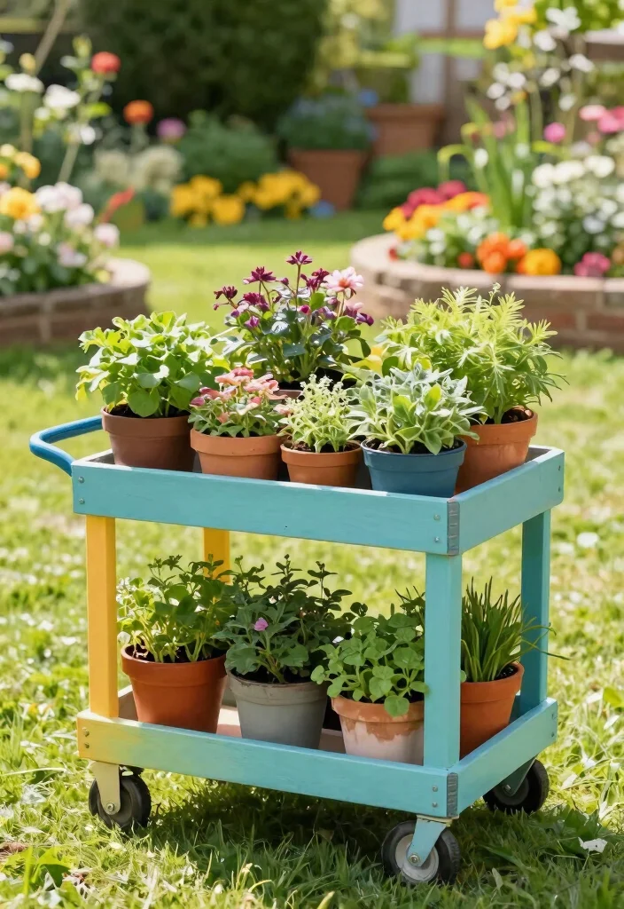 11 Rustic Crate Plant Stand Ideas DIY Projects 9. Crate Plant Cart 0