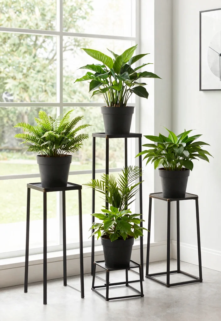 11 Smart Window Plant Stand Ideas for Sunlight Lovers 10. Sturdy Metal Plant Stands 0
