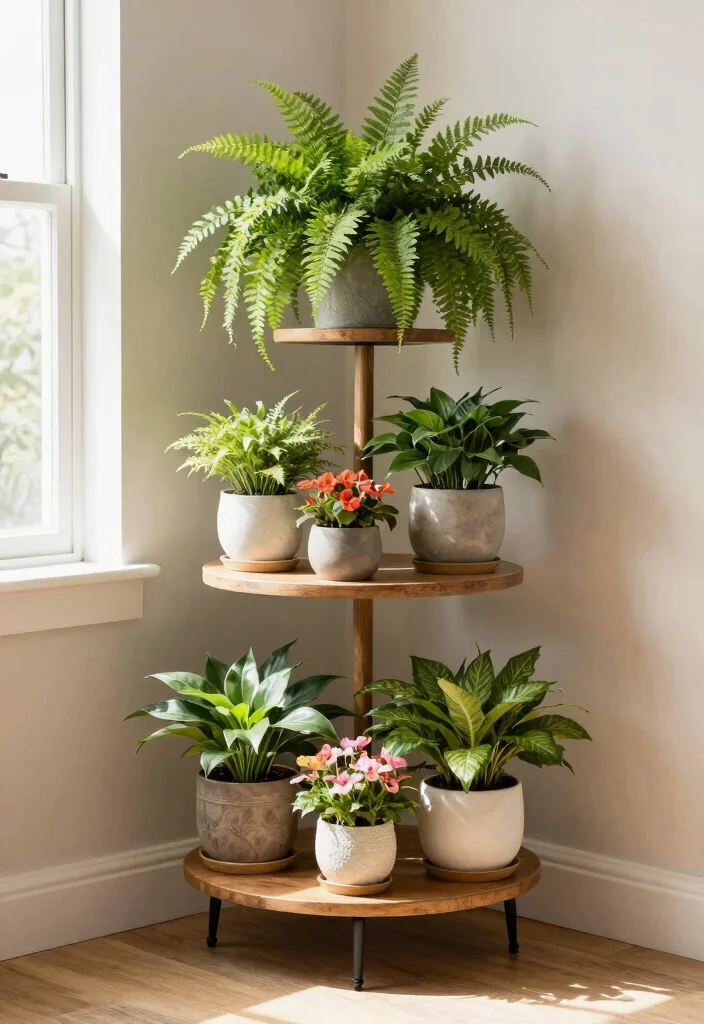 11 Smart Window Plant Stand Ideas for Sunlight Lovers 5. Corner Plant Stand 0
