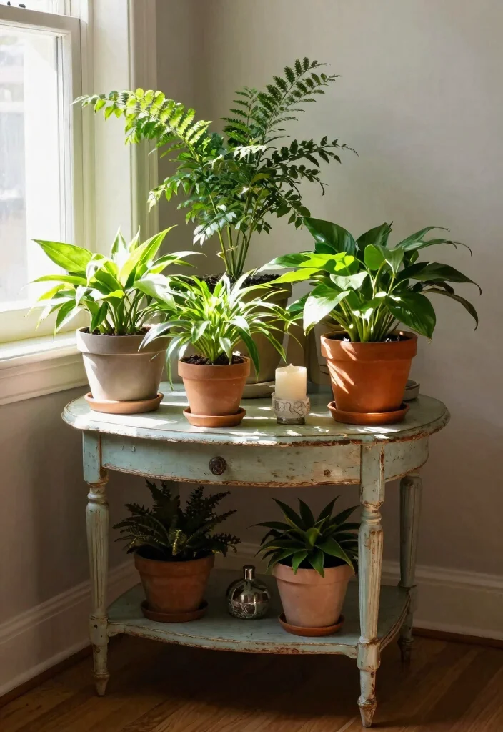 11 Smart Window Plant Stand Ideas for Sunlight Lovers 7. Repurposed Furniture Stands 0