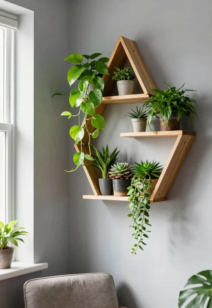 11 Space Saving Corner Plant Stand Ideas Tight Spots 1. Triangular Shelves for Vertical Appeal 0