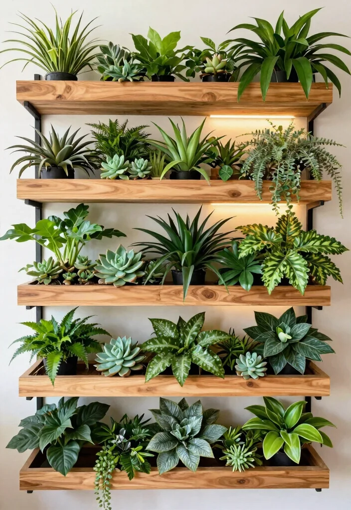 11 Space Saving Corner Plant Stand Ideas Tight Spots 11. Multi tiered Plant Wall for a Green Statement 0