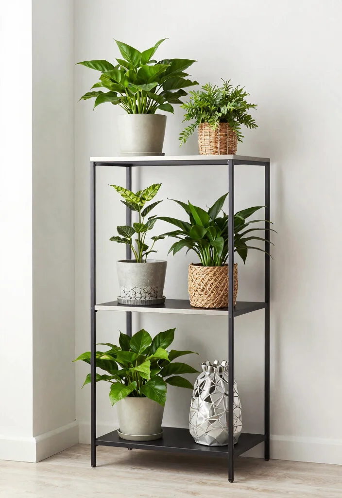 11 Space Saving Corner Plant Stand Ideas Tight Spots 9. Compact Plant Stands with Storage Options 0