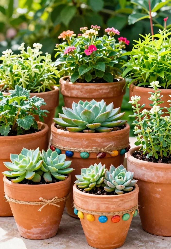 11 Stylish Planter Pot Ideas for Outdoor Inspiration 2. Terracotta Pots with a Twist 0