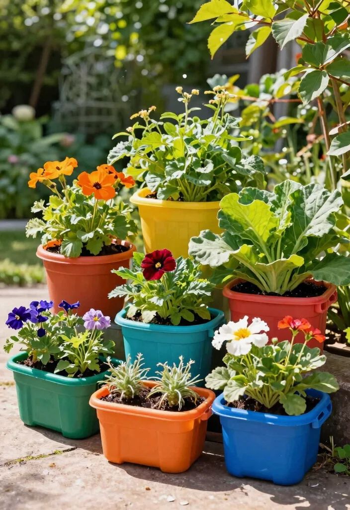 11 Stylish Planter Pot Ideas for Outdoor Inspiration 4. Recycled Plastic Containers 0