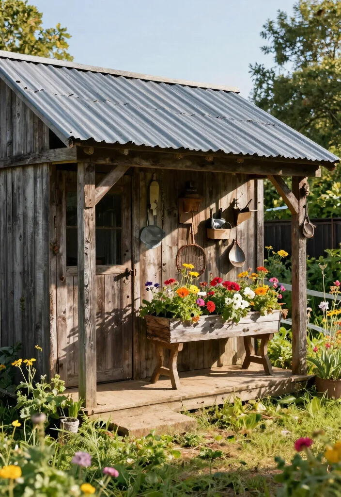 11 Timeless Rustic Garden Shed Ideas for a Farmhouse Vibe 1. The Vintage Barn Shed 0