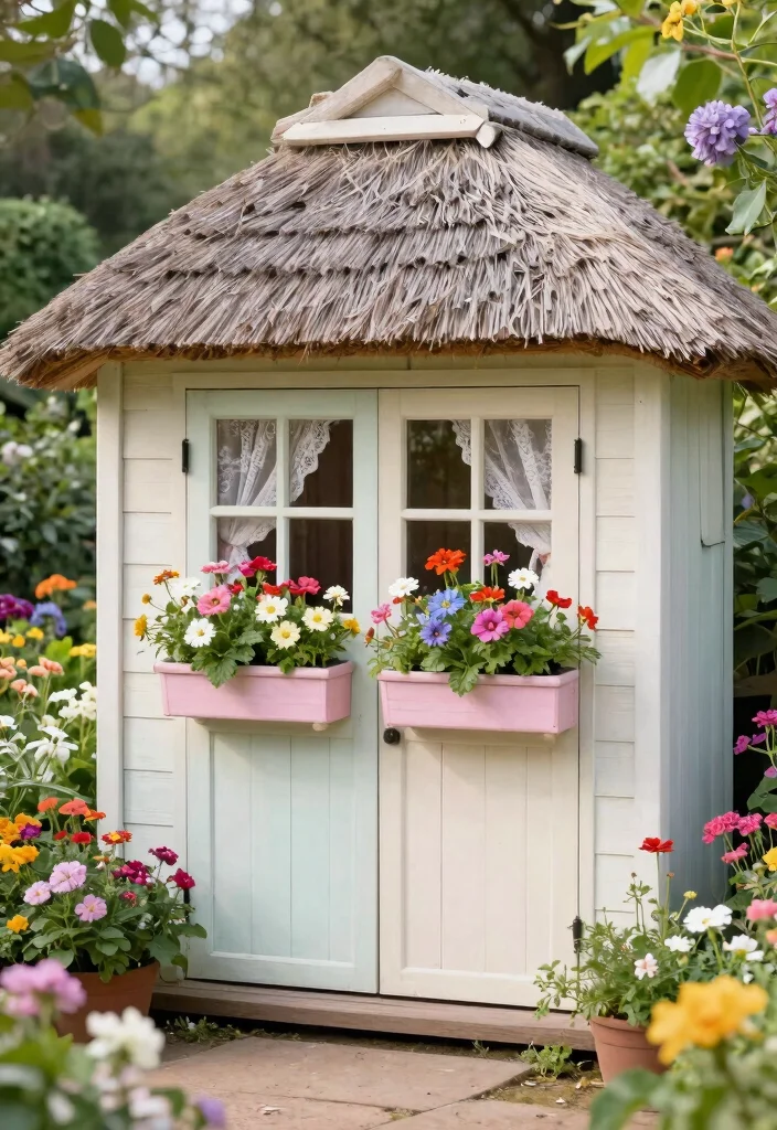 11 Timeless Rustic Garden Shed Ideas for a Farmhouse Vibe 5. The Charming Cottage Shed 0