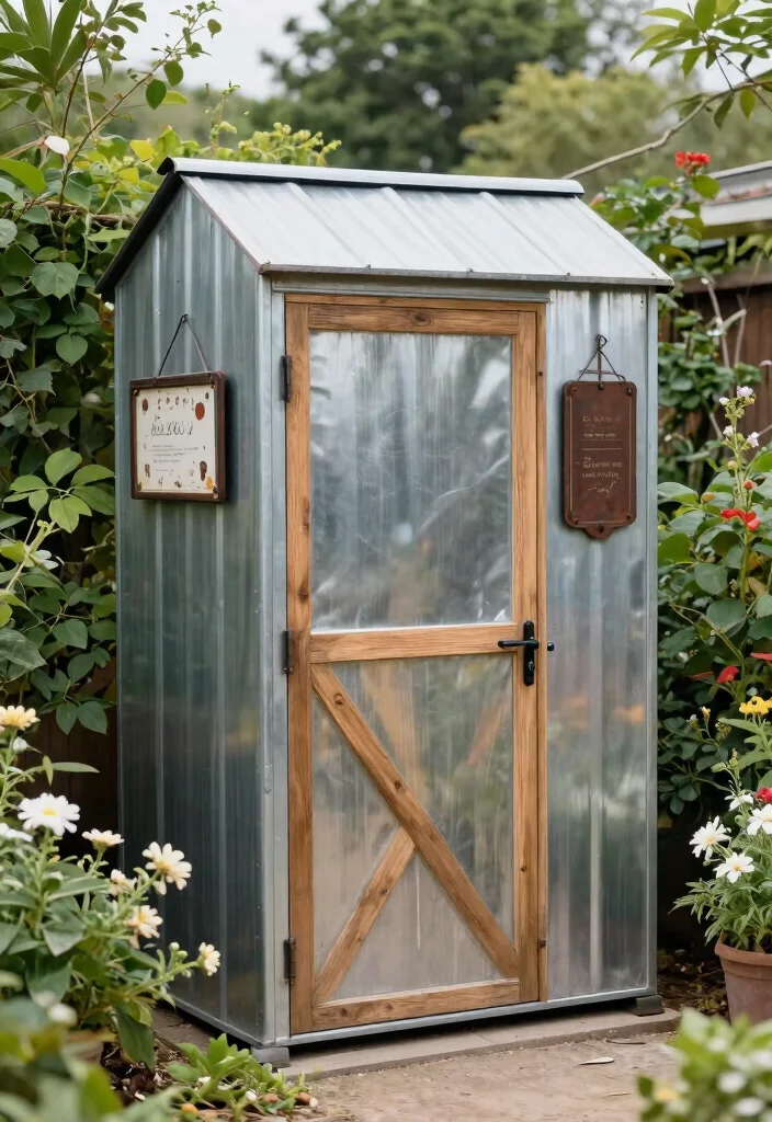 11 Timeless Rustic Garden Shed Ideas for a Farmhouse Vibe 6. Rustic Metal Shed 0