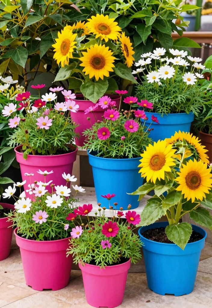 11 Vibrant Flower Planter Ideas for Full Sun Survival 5. Bold and Bright Colors 0