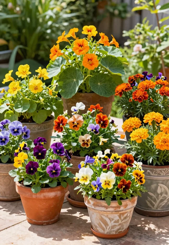 11 Vibrant Flower Planter Ideas for Full Sun Survival 9. Edible Flower Planters 0