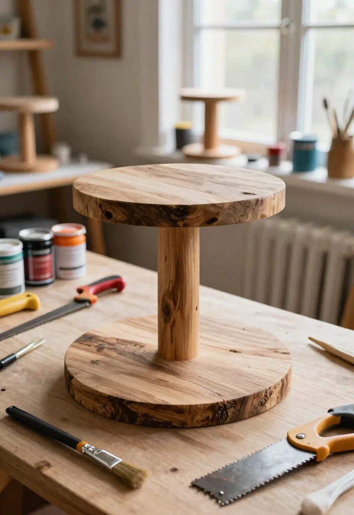 9 Stylish Round Plant Stand Ideas for Any Corner 7. DIY Round Plant Stand