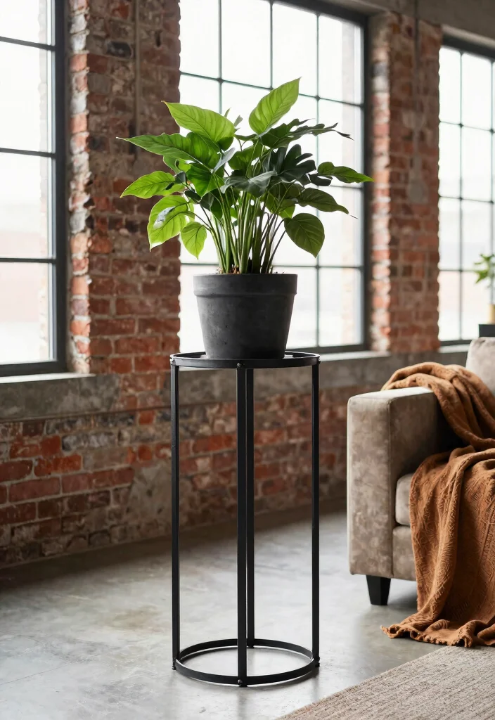 13 Beautiful Inside Plant Stand Ideas for Any Room 12. Industrial Style Plant Stands 0