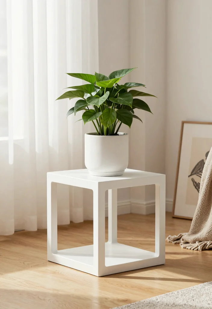 13 Beautiful Inside Plant Stand Ideas for Any Room 7. Minimalist Cube Stands 0